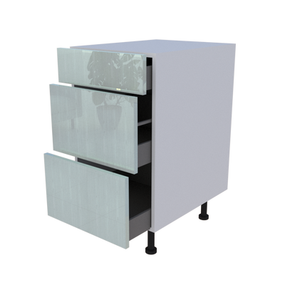 Meuble bas 3 casseroliers - larg. 45cm - Haut. 85cm (pieds inclus)