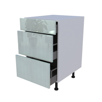 Meuble bas 3 casseroliers - larg. 50cm - Haut. 85cm (pieds inclus)