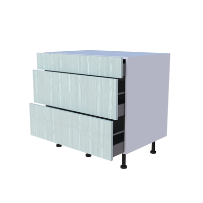 Meuble bas 3 casseroliers - larg. 90cm - Haut. 85cm (pieds inclus)