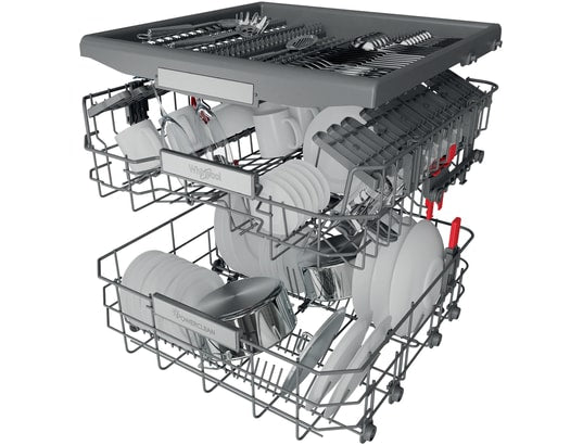 Lave-vaisselle encastrable WHIRLPOOL WCBO3T133PFI : Semi-intégrable 14 couverts inox, 6ème Sens, PowerClean Pro et Natural Dry