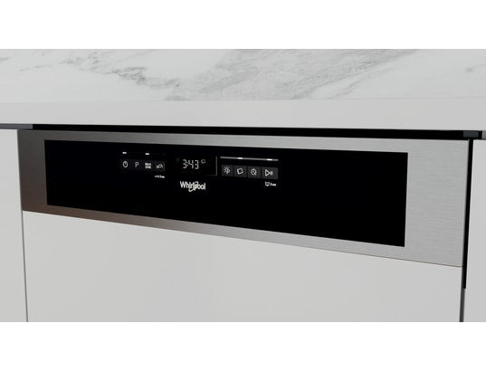 Lave-vaisselle encastrable WHIRLPOOL WCBO3T133PFI : Semi-intégrable 14 couverts inox, 6ème Sens, PowerClean Pro et Natural Dry