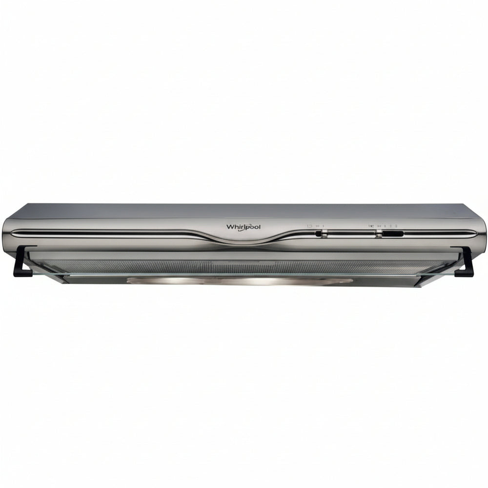 Hotte visière casquette inox 60cm Whirlpool, débit 270m³/h, 3 vitesses, cuisine moderne