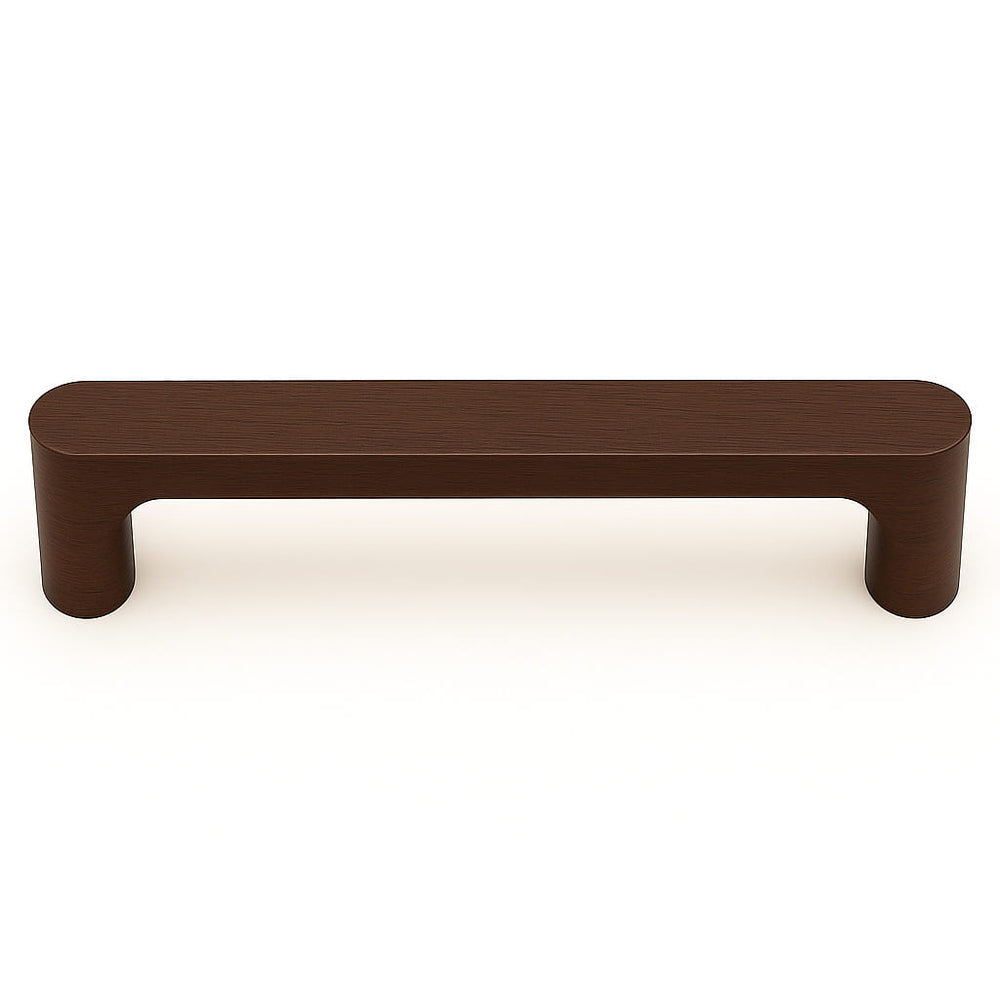 Poignée de meuble cuisine 138mm en bois foncé, finition naturelle chaleureuse