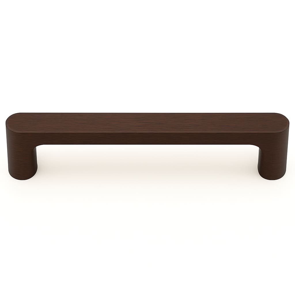 Poignée de meuble cuisine 170mm en bois foncé, finition naturelle chaleureuse