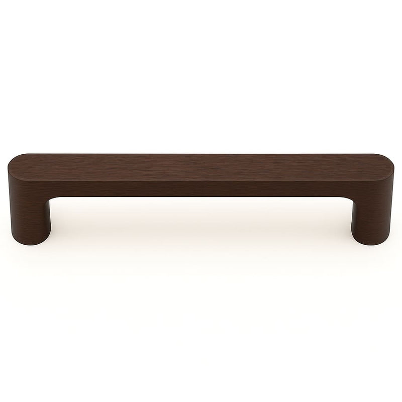 Poignée de meuble cuisine 170mm en bois foncé, finition naturelle chaleureuse