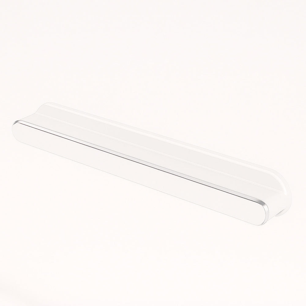 Poignée de meuble cuisine 120mm en métal blanc, finition contemporaine sur mesure