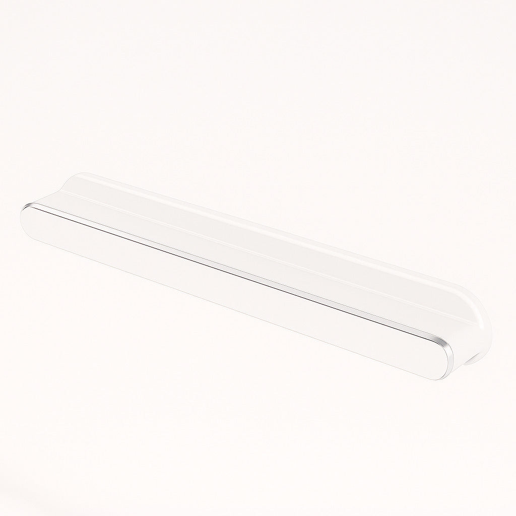 Poignée de meuble cuisine 120mm en métal blanc, finition contemporaine sur mesure