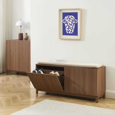 Banc à chaussures ORCA effet noyer