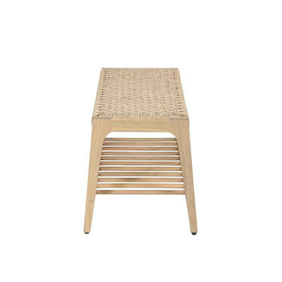 Banc intérieur et extérieur HUKA en bois d'acacia et osier