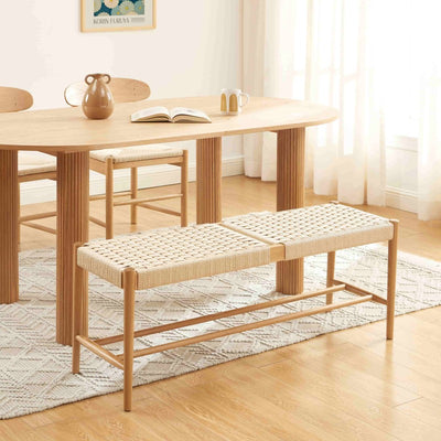 Banc MOTTO chêne massif et corde