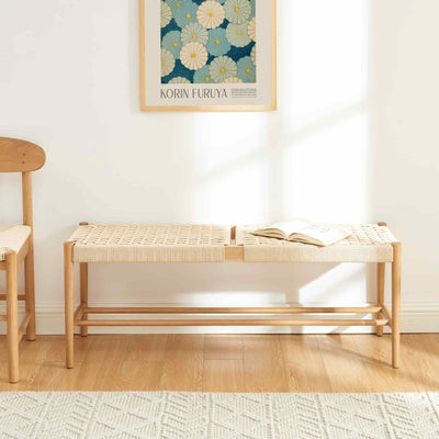Banc MOTTO chêne massif et corde