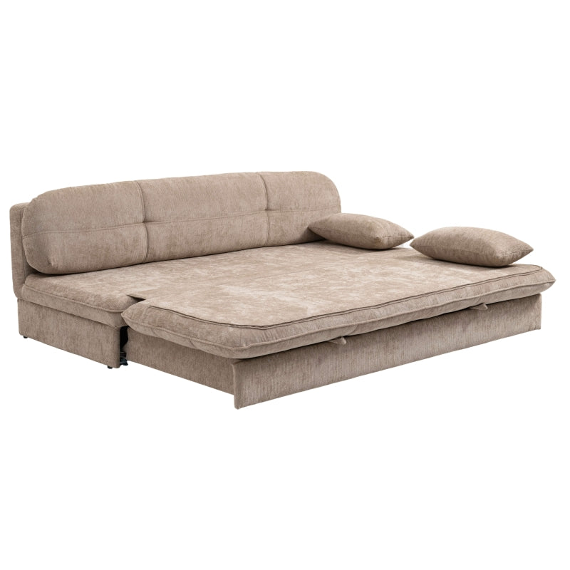 Banquette convertible CILA 3 places tissu marron