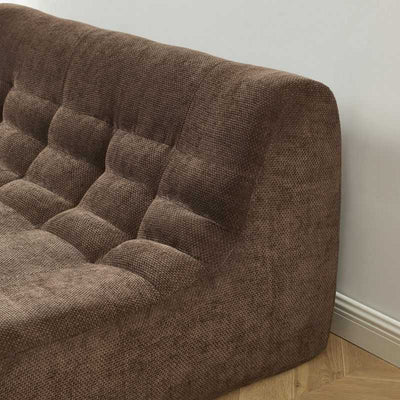 Banquette JANIS modulable 2 places tissu chenille marron