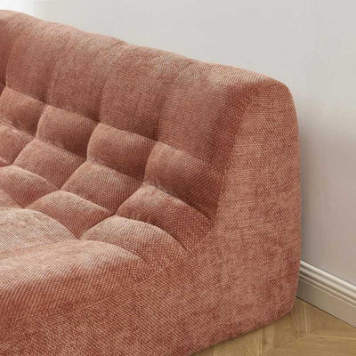 Banquette JANIS modulable 2 places tissu chenille terracotta