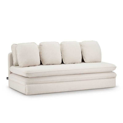 Banquette convertible NOMA 3 places tissu bouclette écru
