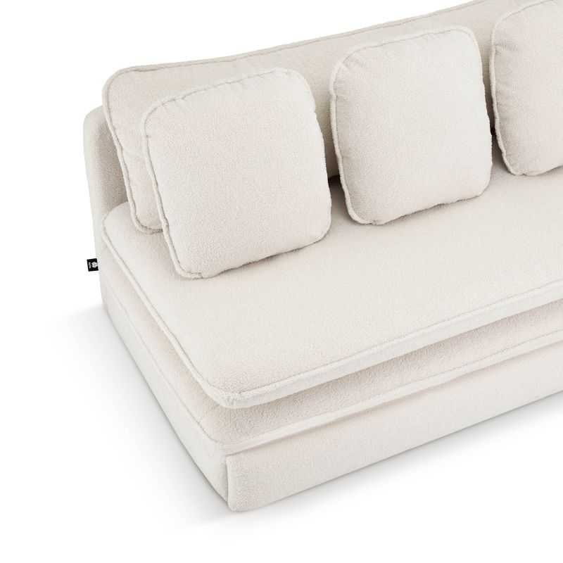 Banquette convertible NOMA 3 places tissu bouclette écru