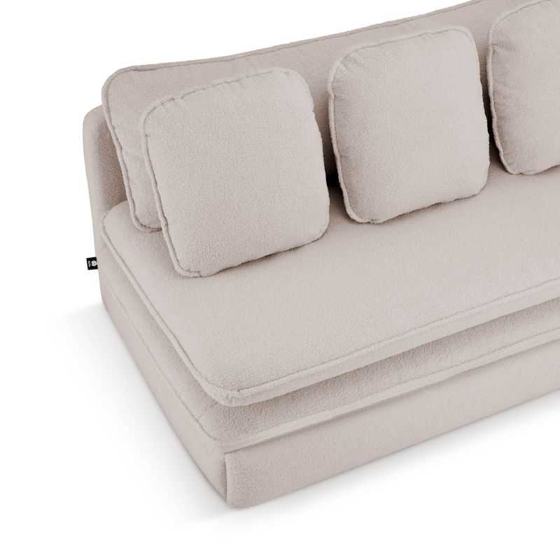 Banquette convertible NOMA 3 places tissu bouclette beige