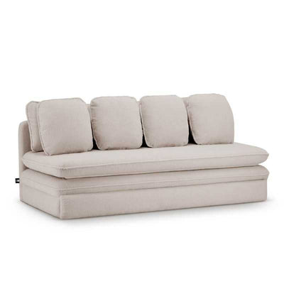 Banquette convertible NOMA 3 places tissu bouclette beige