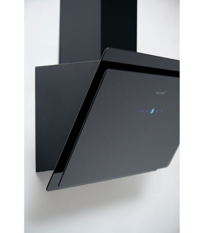 Hotte inclinée murale BELDEKO LINKIA 60 BK : Verre noir 60 cm, 455 m³/h, touches sensitives et 2 filtres à charbon fournis