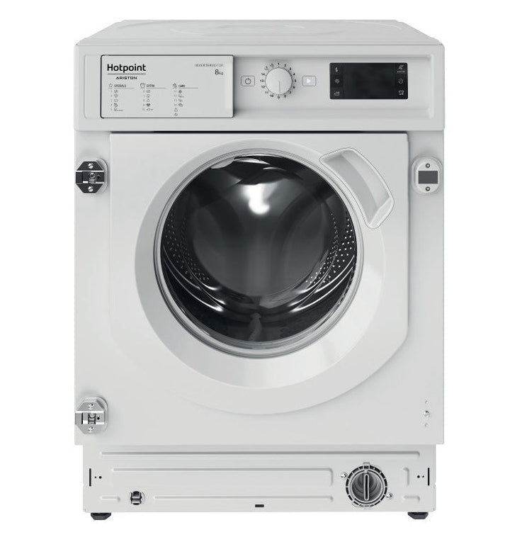 Lave-linge encastrable HOTPOINT : 8 kg, Classe A, 1 400 tr/min, Moteur Induction et Anti-Tache 100