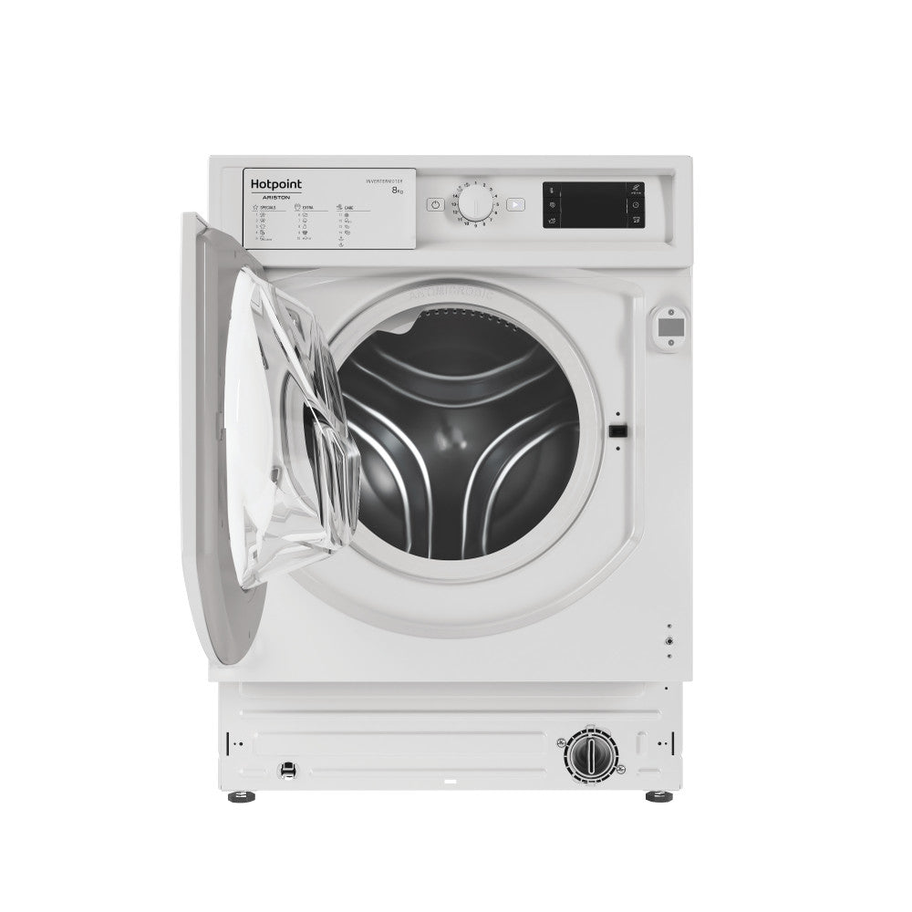 Lave-linge encastrable HOTPOINT : 8 kg, Classe A, 1 400 tr/min, Moteur Induction et Anti-Tache 100
