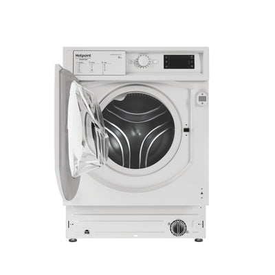Lave-linge encastrable HOTPOINT : 8 kg, Classe A, 1 400 tr/min, Moteur Induction et Anti-Tache 100