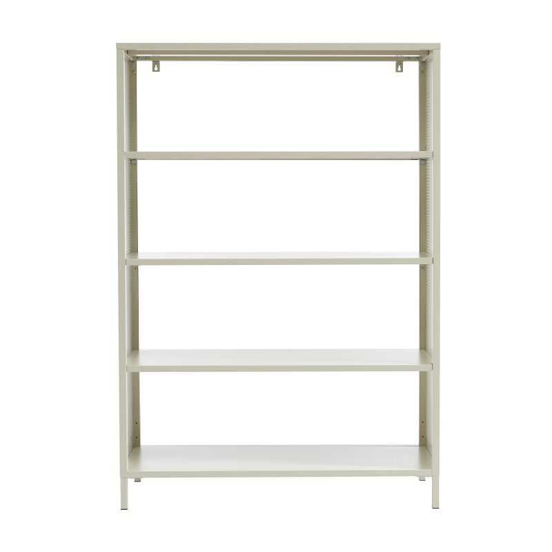 Bibliothèque métal beige sable 145cm, style industriel, rangement design sur mesure