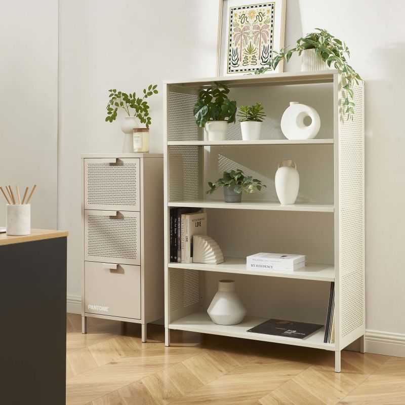 Bibliothèque PANTONE métal beige sable h145cm