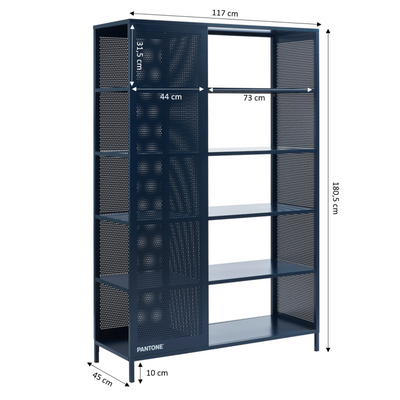 Bibliothèque PANTONE métal bleu nuit 117x180cm