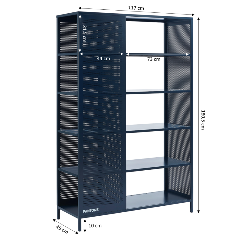 Bibliothèque PANTONE métal bleu nuit 117x180cm