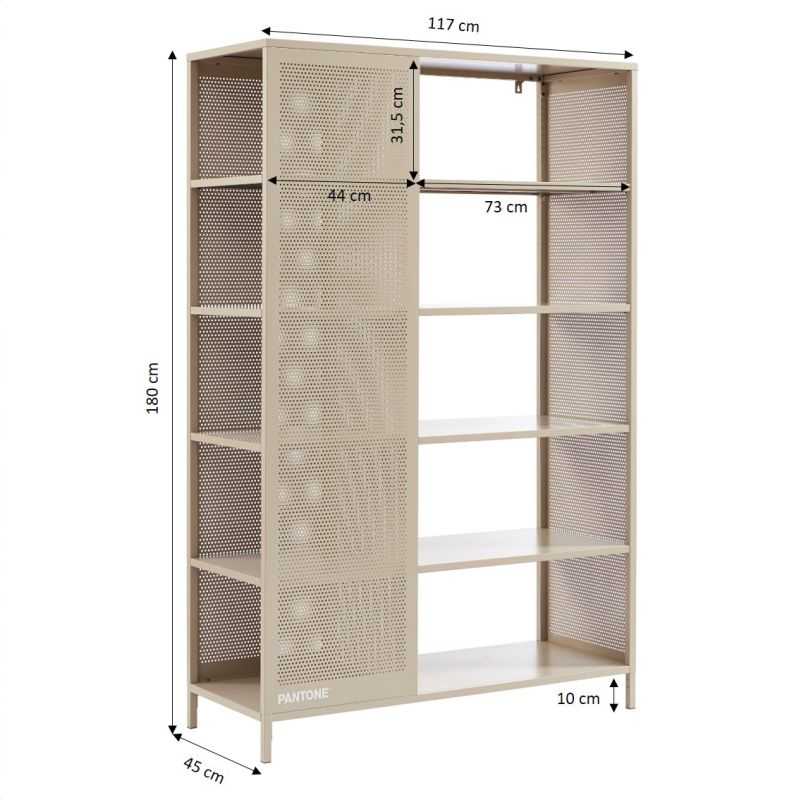 Bibliothèque PANTONE métal taupe h180cm
