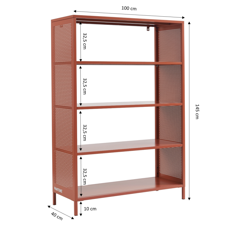 Bibliothèque PANTONE métal terracotta 100x145cm