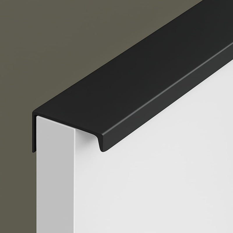 Poignée de meuble cuisine 150mm en métal noir, finition contemporaine sur mesure