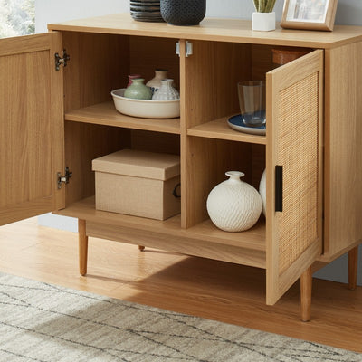 Buffet AMANA cannage rotin 2 portes 90cm