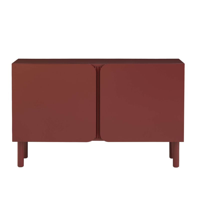 Buffet 2 portes 120cm coloris terracotta mat, angles arrondis, design contemporain