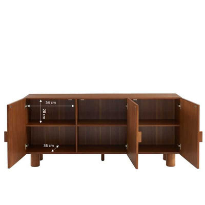 Buffet GASTON 3 portes placage frêne et lin 170cm