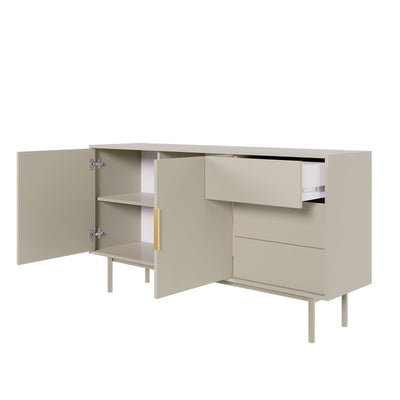 Buffet JONA coloris cachemire 2 portes 3 tiroirs 154cm