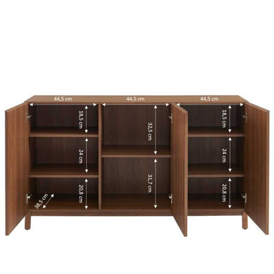 Buffet ORCA effet noyer 3 portes 140 cm