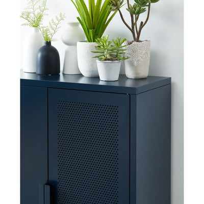 Buffet PANTONE métal bleu 2 portes 75cm