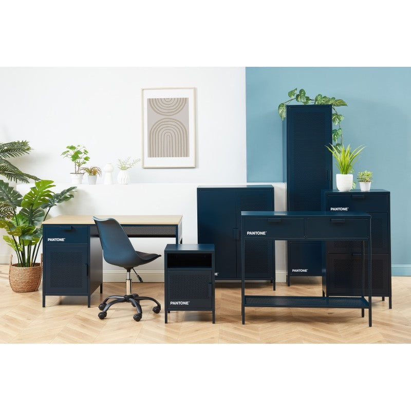 Buffet PANTONE métal bleu 2 portes 75cm