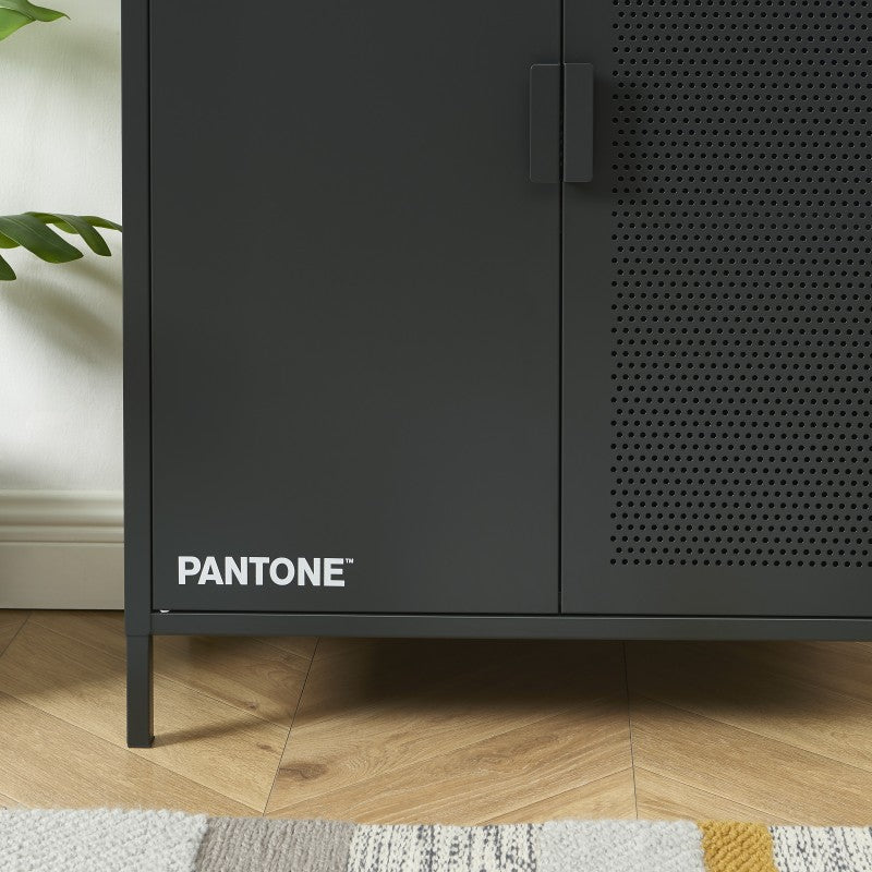 Buffet PANTONE métal gris anthracite 2 portes 75cm