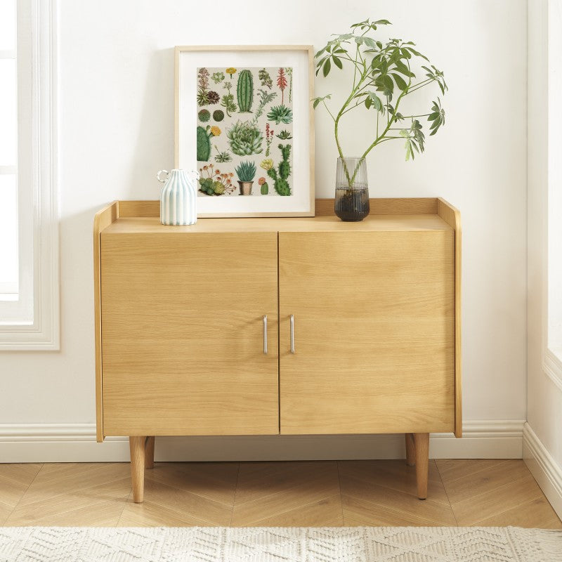 Buffet TWIGGY placage chêne 2 portes 100cm