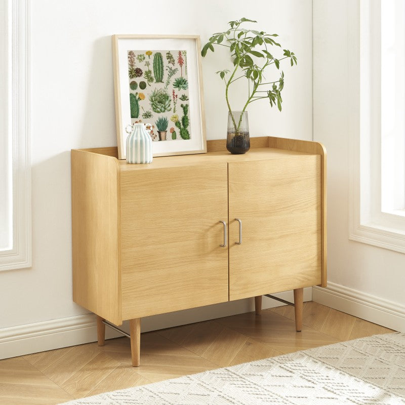 Buffet TWIGGY placage chêne 2 portes 100cm