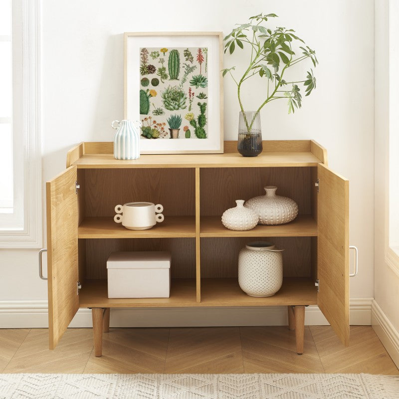 Buffet TWIGGY placage chêne 2 portes 100cm