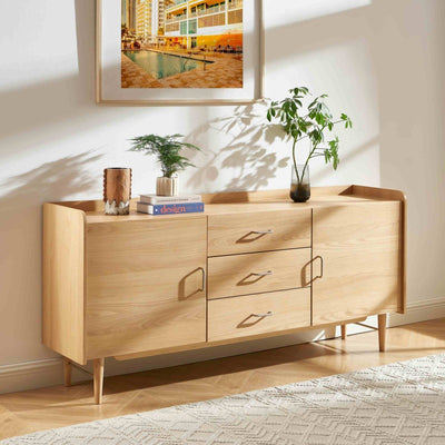 Buffet TWIGGY placage chêne 2 portes 180cm