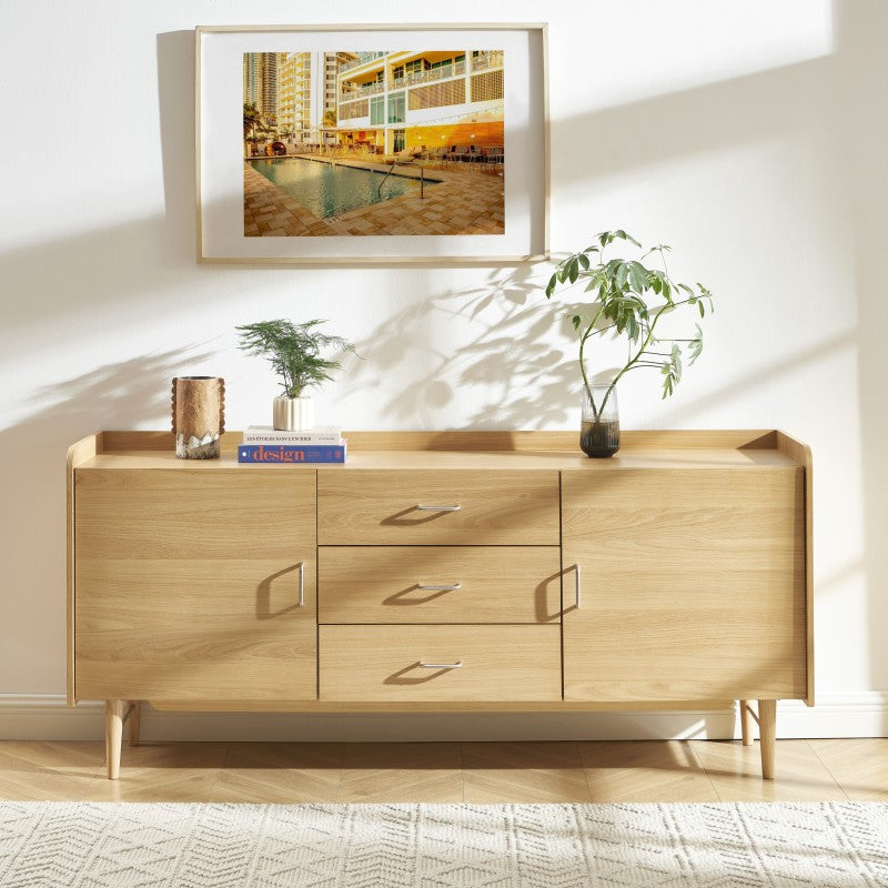 Buffet TWIGGY placage chêne 2 portes 180cm
