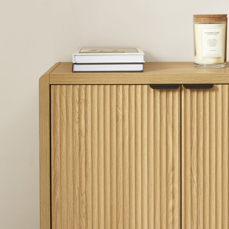 Buffet UTICA effet chêne 2 portes 75cm