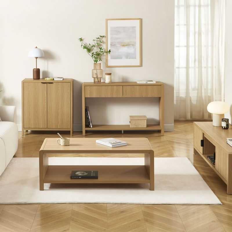 Buffet UTICA effet chêne 2 portes 75cm