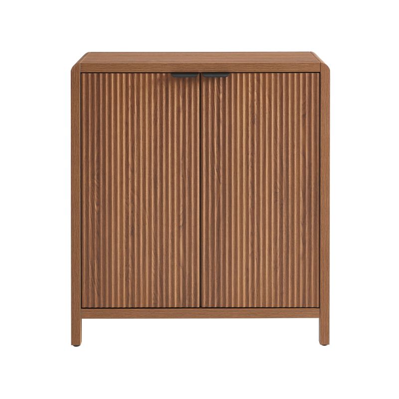 Buffet 2 portes 75cm effet noyer, design épuré pour cuisine ou salle à manger
