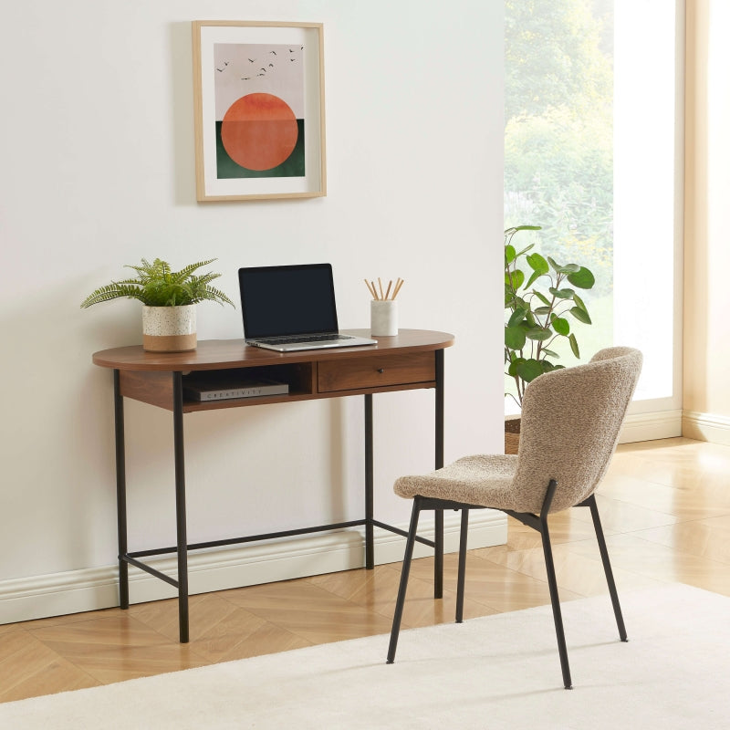Bureau GAIA effet noyer et noir 110 cm